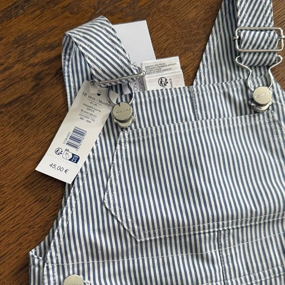 Jacadi White and Blue Striped Kids Matching Set - Size 12-18m - Picture 2 of 5